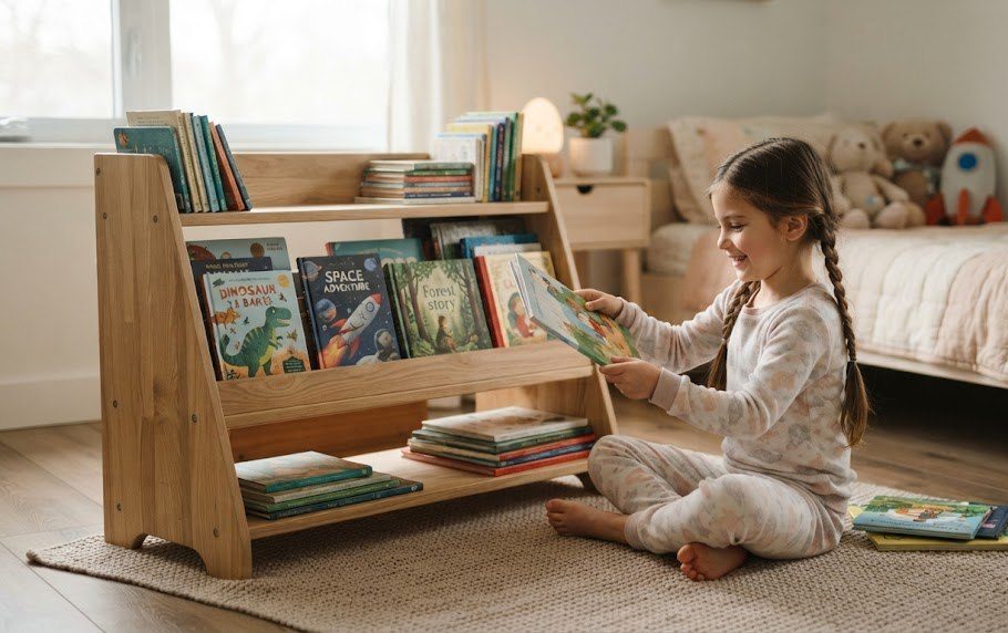 Як організувати книжкову полицю, щоб дитина справді брала книжки, а не проходила повз.