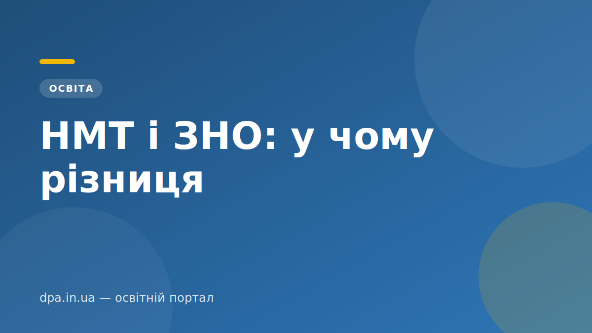 НМТ і ЗНО: у чому різниця НМТ і ЗНО: у чому різниця — обкладинка статті DPA.in.ua