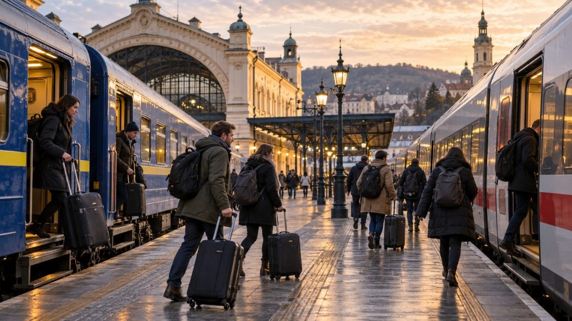 Харків — Прага поїздом у 2026 році: актуальний маршрут через Перемишль, розклад поїздів, ціни на квитки, час пересадки та варіанти безпечного стикування.